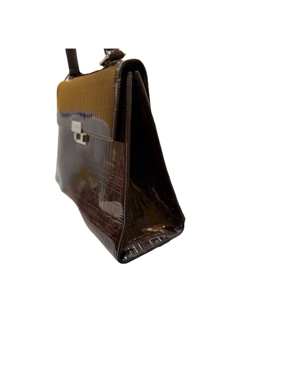 Burberry Nova Check Patent Leather Top Handle Bag - Picture 4 of 16